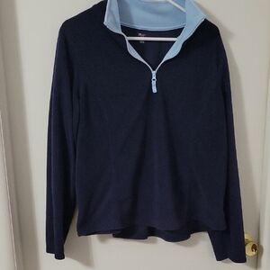 St. John's Bay Dark Blue and Light Blue 1/4 Zip Fleece Size XL